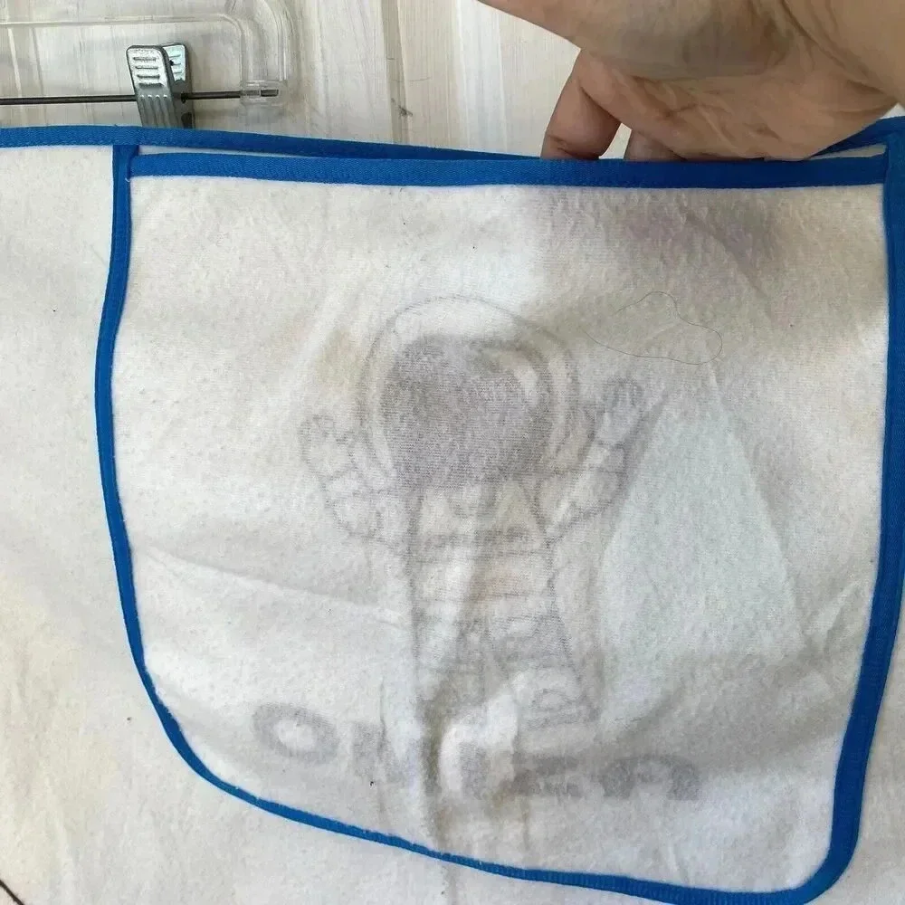 VTG Asimo Honda Flannel Baby Blanket Towel/ Bedding Japan Brand 34x34 White Blue